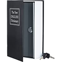 Los mejores  - AmazonBasics - Caja de seguridad en forma de libro - Cerradura con llave - Negro